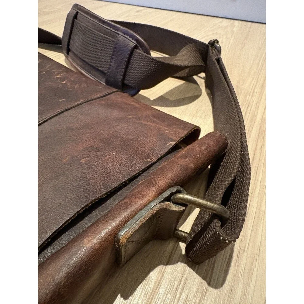 Buffalo Jackson Messanger Bag Brown Leather Crossbody Briefcase Laptop Messenger